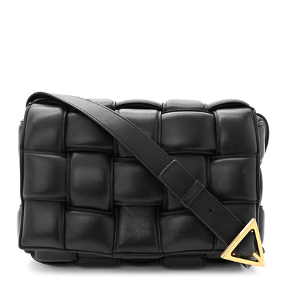 Bottega Veneta BOTTEGA VENETA Nappa Maxi Intreccio Padded Cassette Crossbody Bag Black 1 of 14