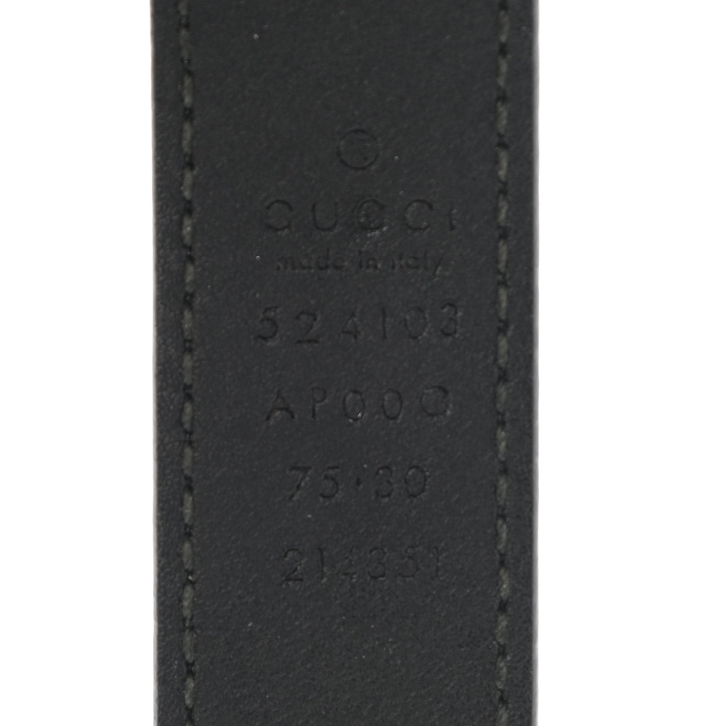 Moon Calfskin Torchon Double G 25mm Belt 75 30 Black