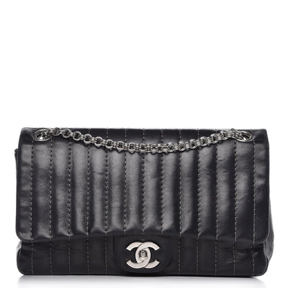 Chanel Lambskin Vertical Quilted Medium Single Flap Black 1 of 16