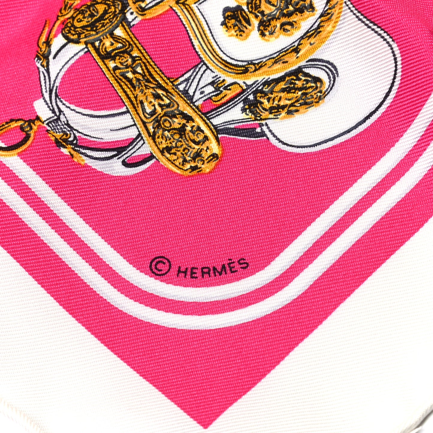 Silk Brides de Gala Nano Scarf 20 White Rose Fuchsia Or