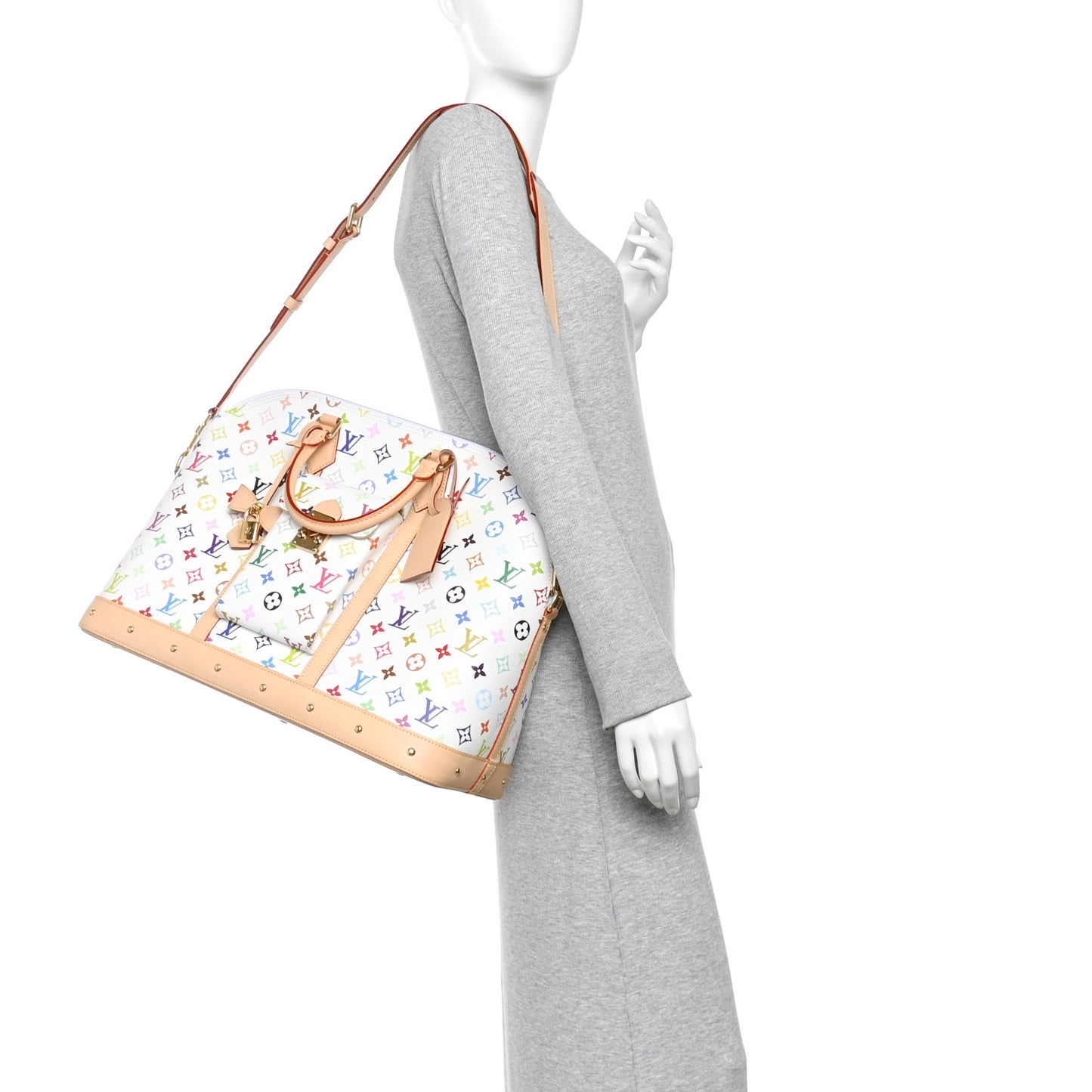 LV x TM Monogram Multicolor Alma Travel White