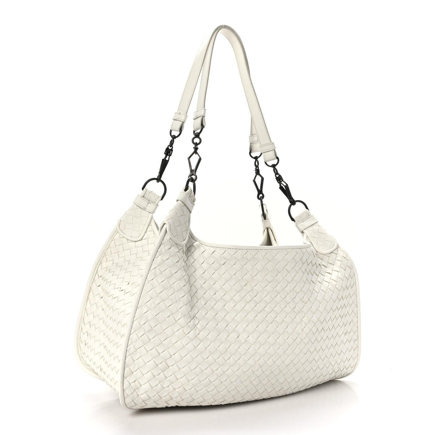 Nappa Intrecciato Hobo White