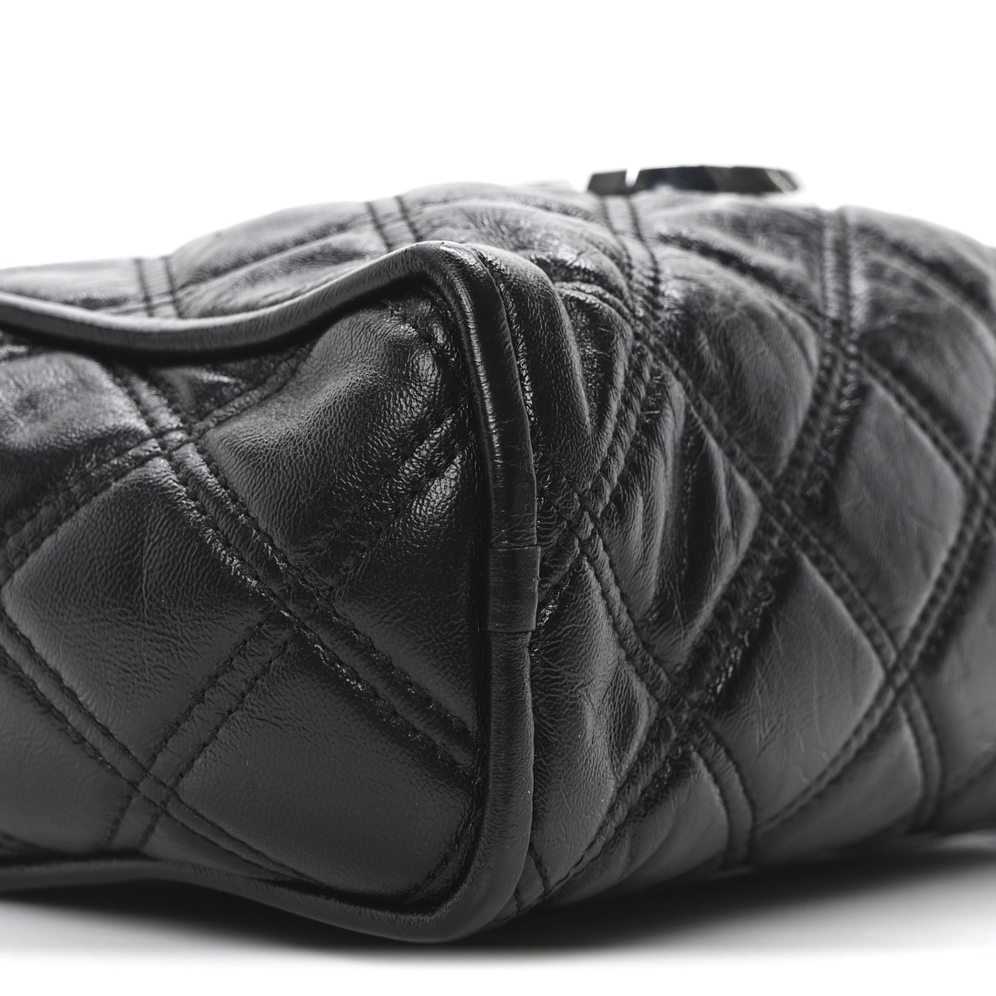 Natural Grain Calfskin Quilted The Softshot 21 Bag Black