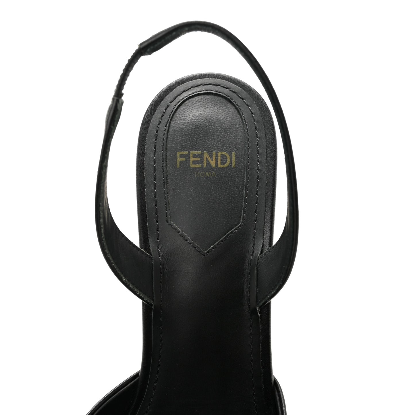Vitello Fendi First 95mm Slingback Sandals 36.5 Black