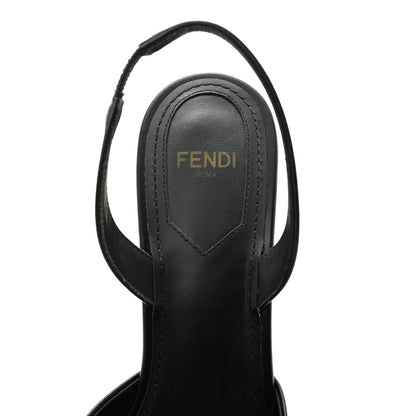 Fendi Vitello Fendi First 95mm Slingback Sandals 36.5 Black 7 of 10