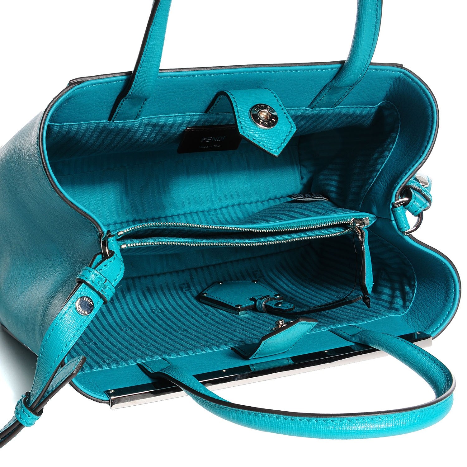 Fendi Vitello Elite Flamingo Petite 2Jours Tote Lago 7 of 9