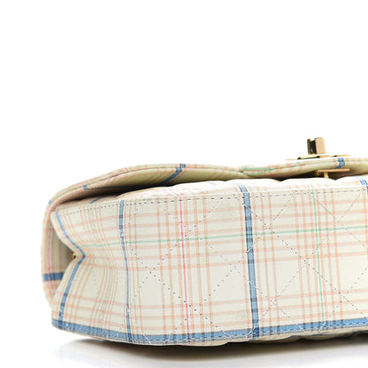 Chanel Calfskin Plaid Quilted Mini Rectangular Flap White Multicolor 8 of 9