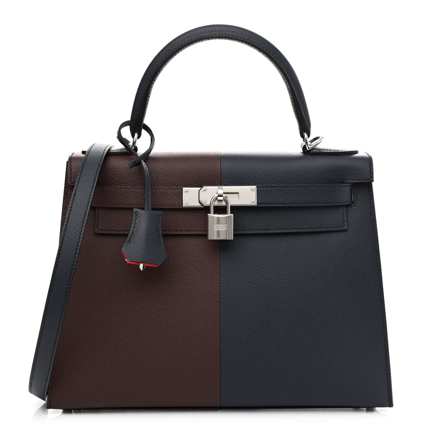 Hermes Epsom Casaque Kelly Sellier 28 Rouge Sellier Bleu Indigo Rose Texas 1 of 14