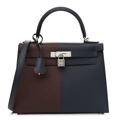 Hermes Epsom Casaque Kelly Sellier 28 Rouge Sellier Bleu Indigo Rose Texas 1 of 14