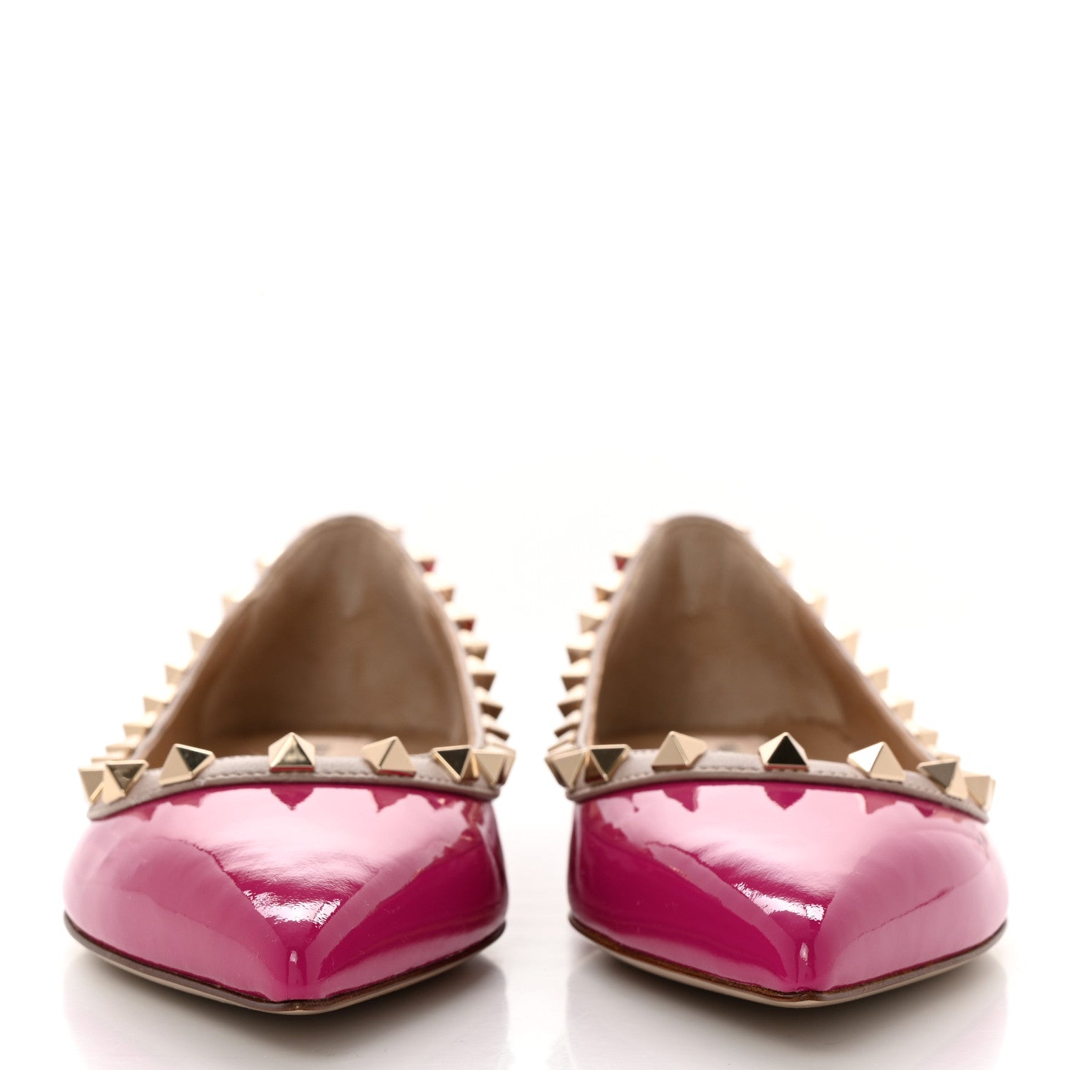 Valentino Garavani Patent Nappa Rockstud Ballerina Flats 36 Rose Violet Poudre 2 of 9