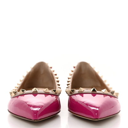 Valentino Garavani Patent Nappa Rockstud Ballerina Flats 36 Rose Violet Poudre 2 of 9