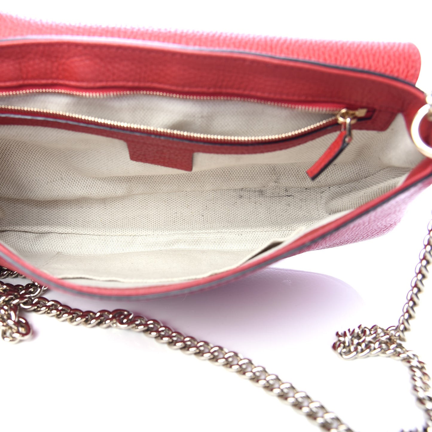 Pebbled Calfskin Medium Soho Flap Crossbody Vibrant Red