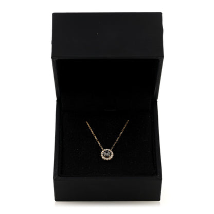 Suzanne Kalan 14K Yellow Gold Diamond Black Night Quartz Halo Pendant Necklace 5 of 5