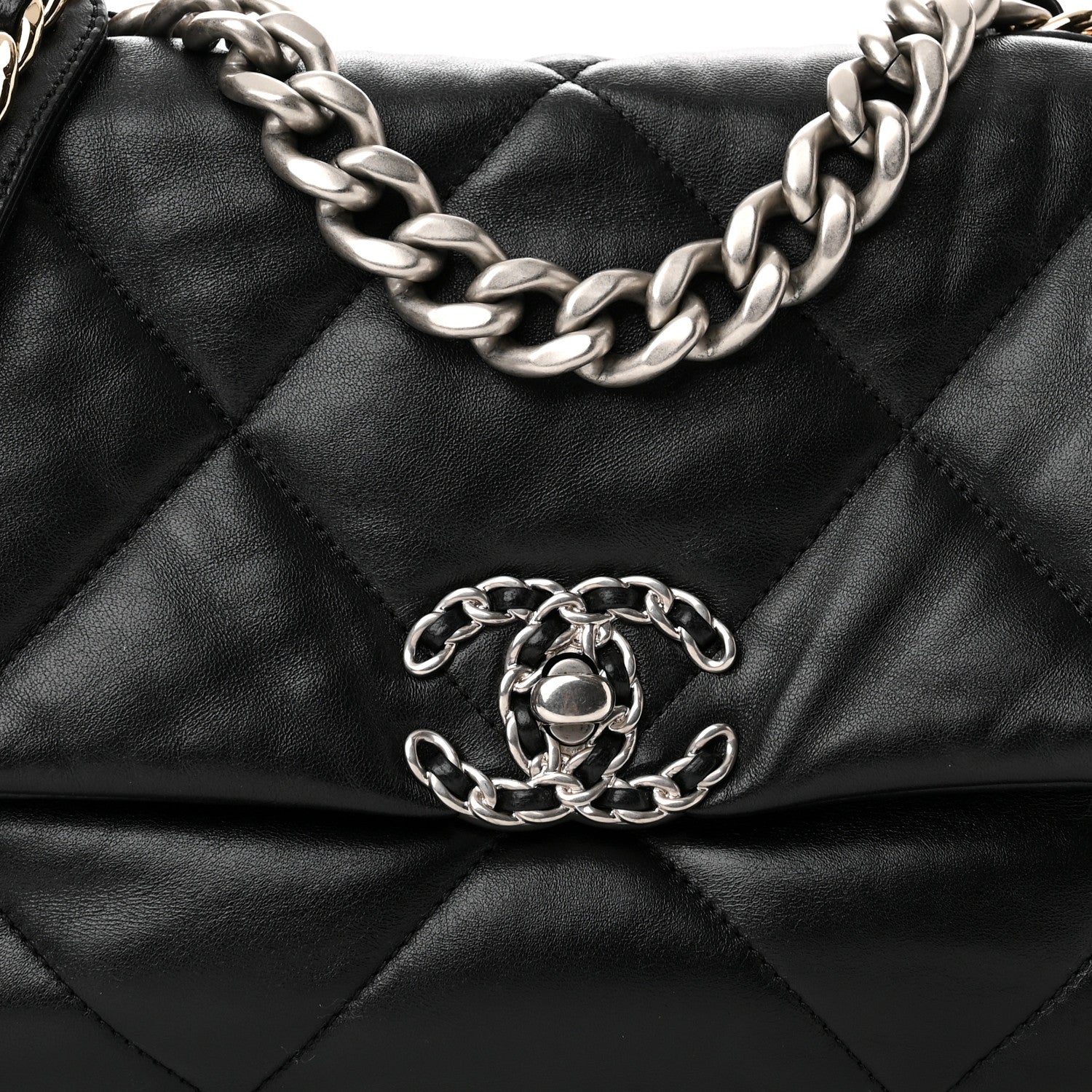 Chanel Lambskin Quilted Medium Chanel 19 Flap Black 8 of 11
