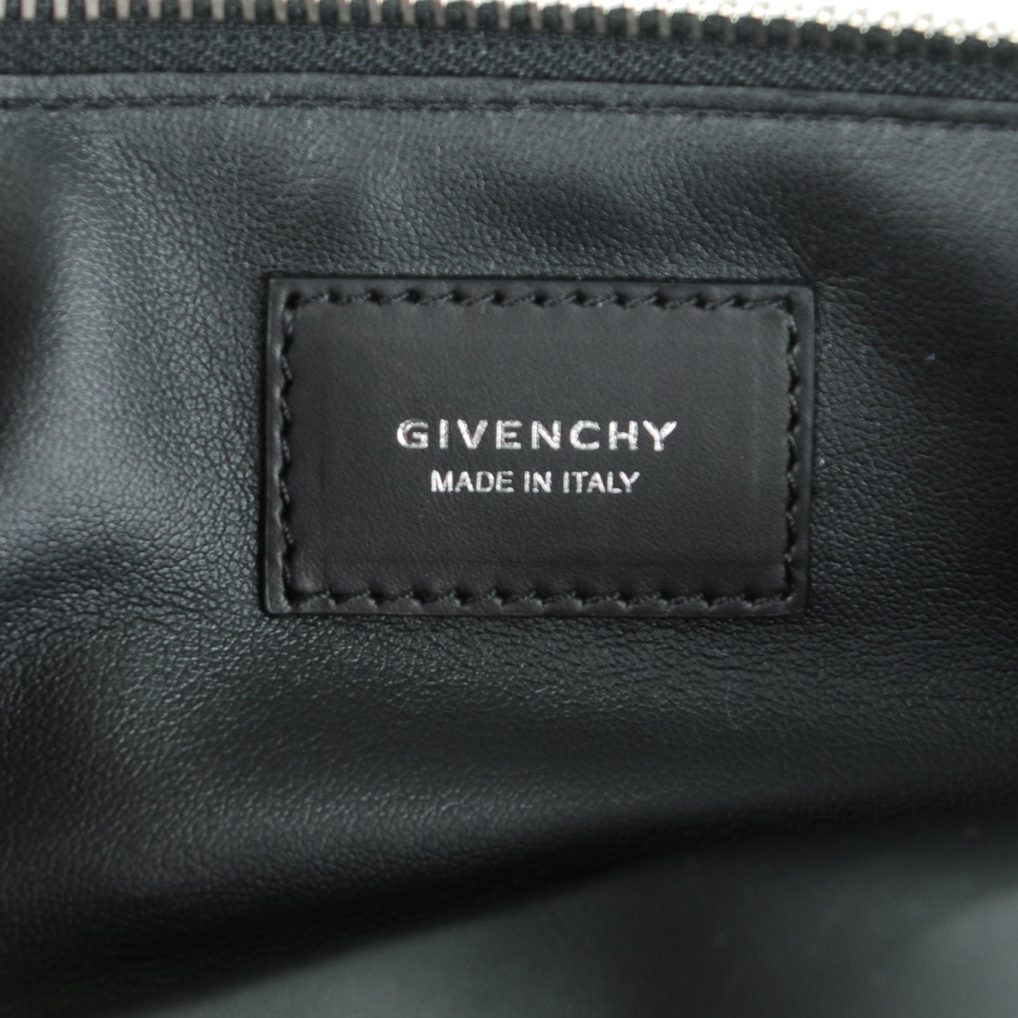 Lambskin American Flag Embossed Pouch Black