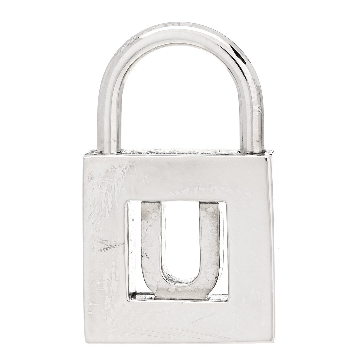 Sterling Silver Letter U Lock Charm Pendant