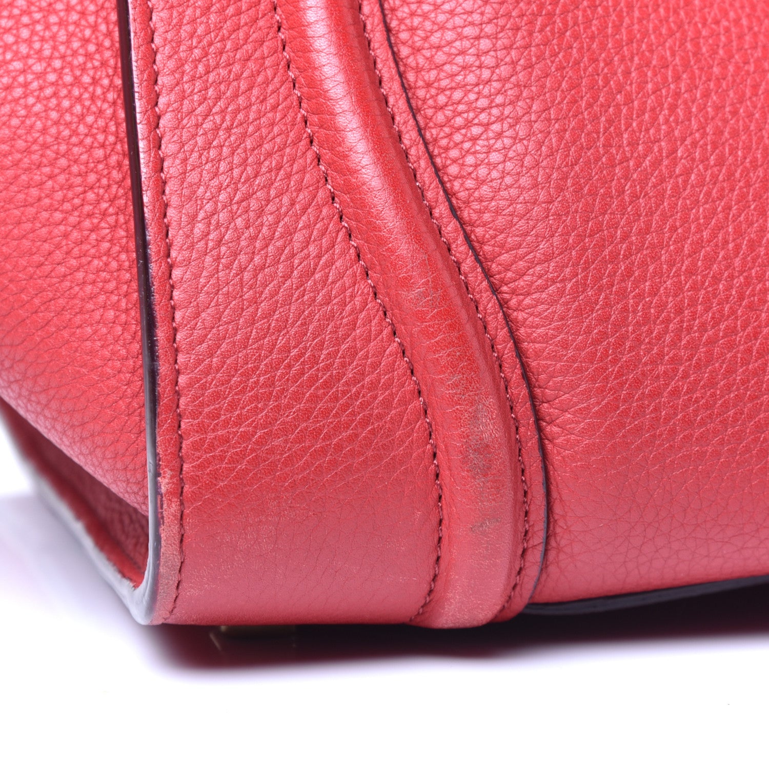 Celine Baby Drummed Calfskin Mini Luggage Red 9 of 11