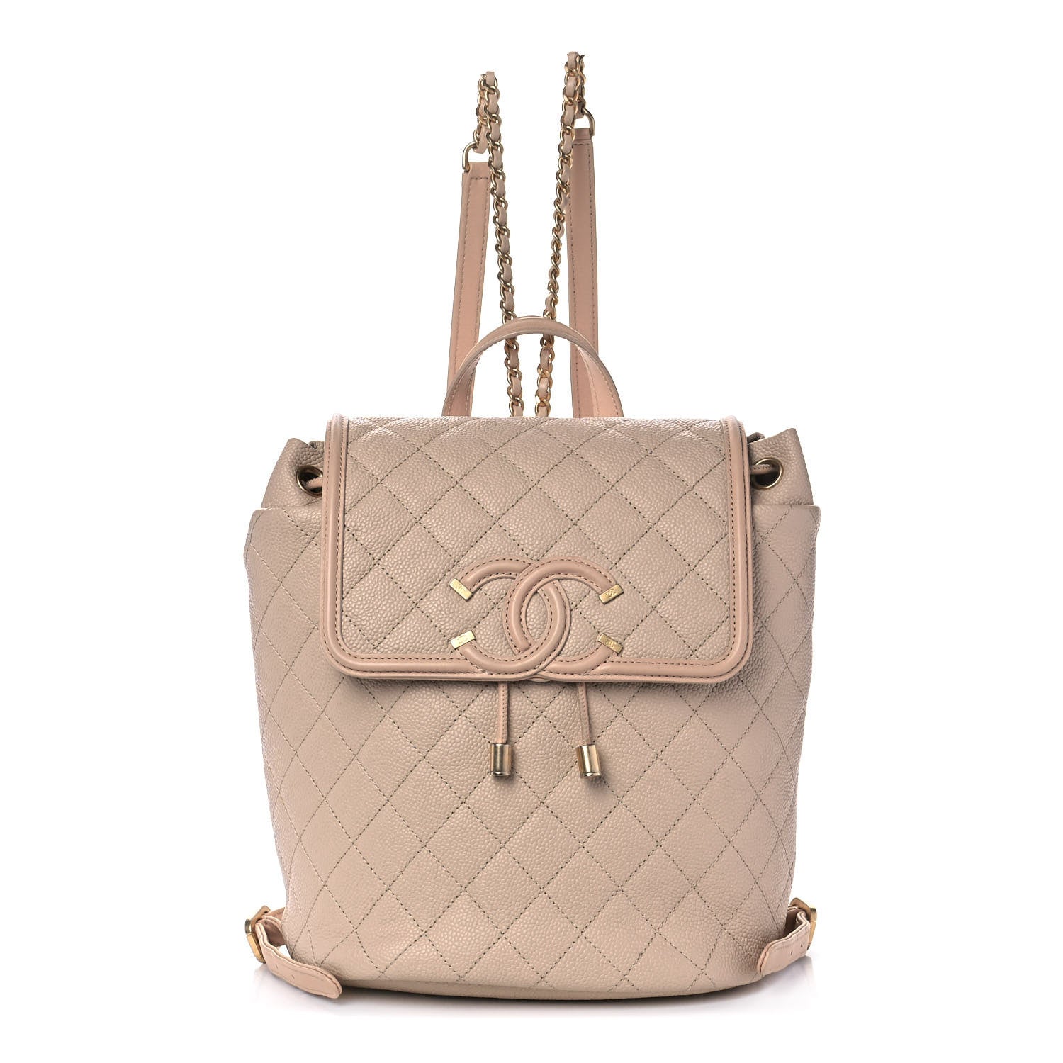 Chanel Caviar Quilted Filigree Backpack Beige 1 of 13