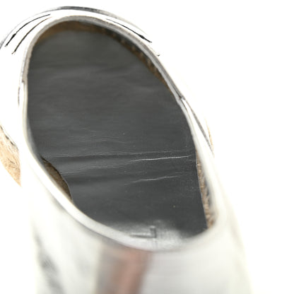 Chanel Laminated Goatskin CC Espadrilles 40 Silver 9 of 11