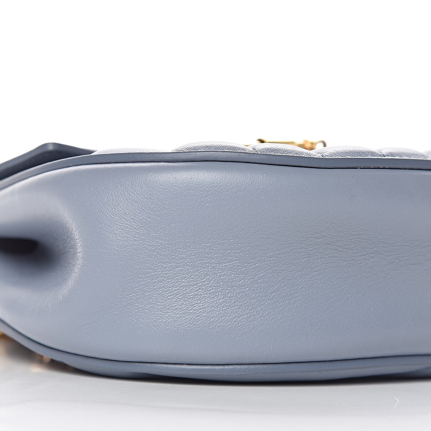 Calfskin Quilted Mini Drew Bijou Shoulder Bag Washed Blue