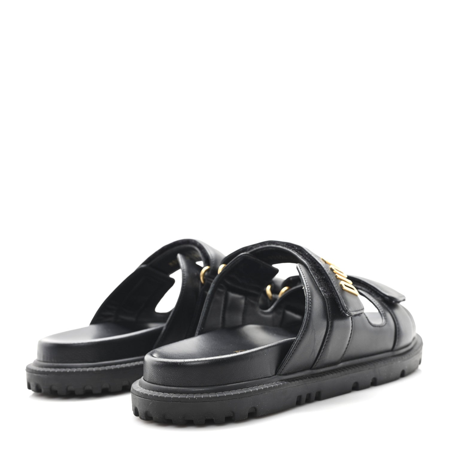Christian Dior Lambskin Dioract 10mm Slide Sandals 38.5 Black 5 of 9