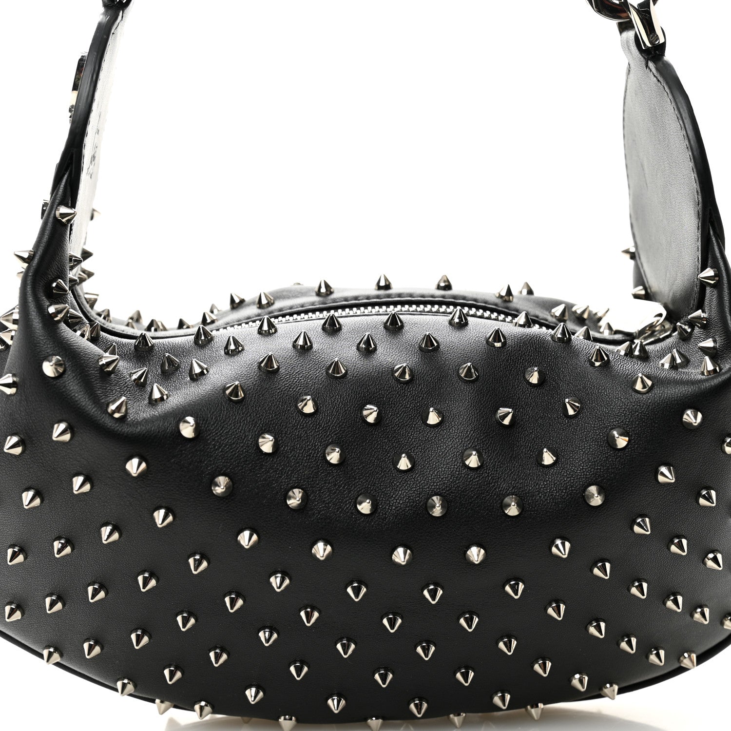 Christian Louboutin Calfskin Studded Le 54 Shoulder Bag Black 8 of 10