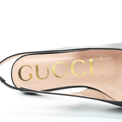 Gucci Malaga Kid Nappa Zumi Slingback Flats 36 Black 8 of 8
