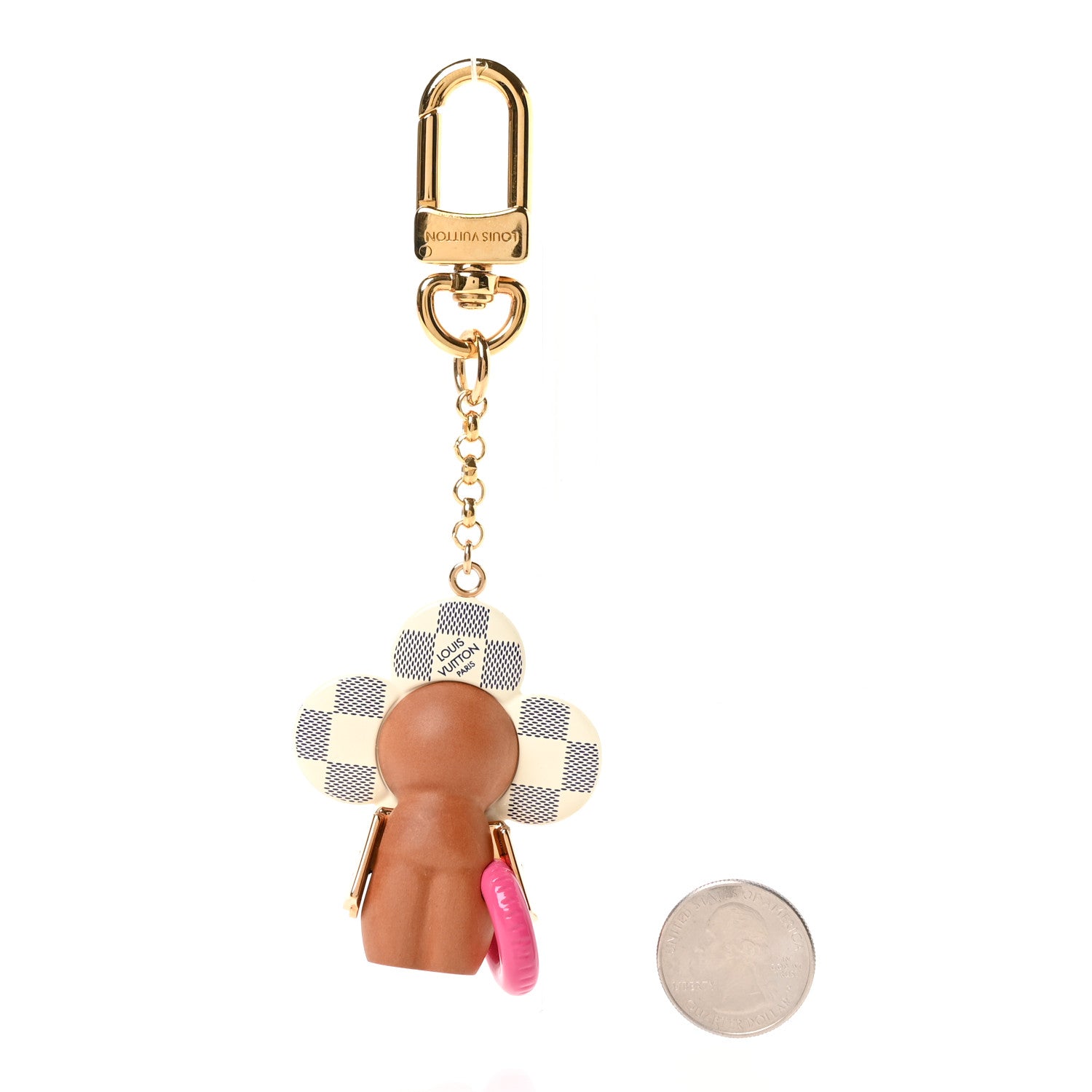 Louis Vuitton Wood Damier Azur Vivienne By The Pool Key Holder 2 of 3
