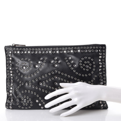 Prada Vitello Vintage Studded Clutch Black 2 of 7