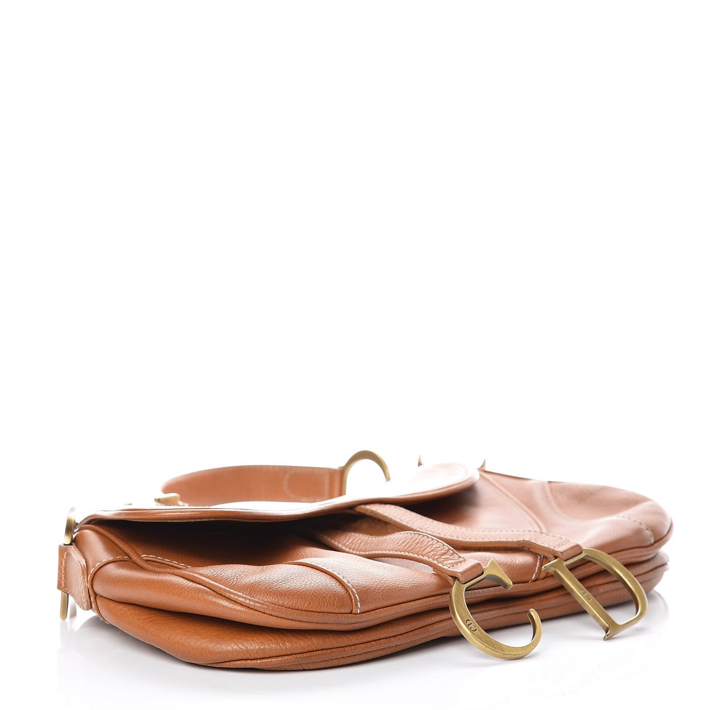 Calfskin Double Saddle Bag Brown