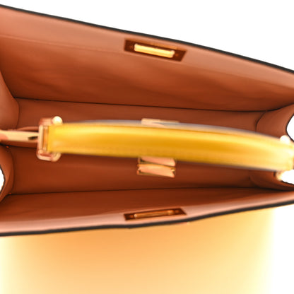 Fendi Vitello King Luxor Shiny Nappa Medium Peekaboo I SEE U East West Satchel Limone Light Rose 5 of 9