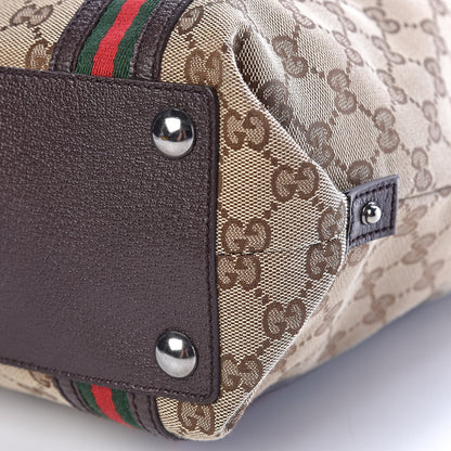 Gucci GG Monogram Medium Web Handle Vertical Tote Bag Dark Brown 10 of 10