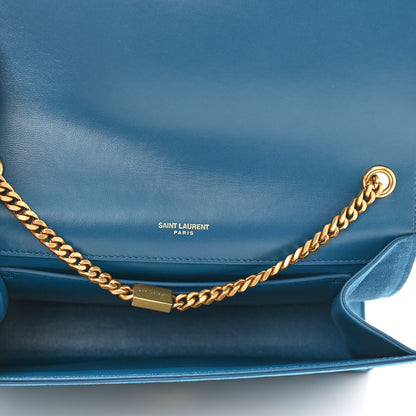 Saint Laurent Suede Star Medium Classic Monogram Kate Satchel Blue 5 of 11