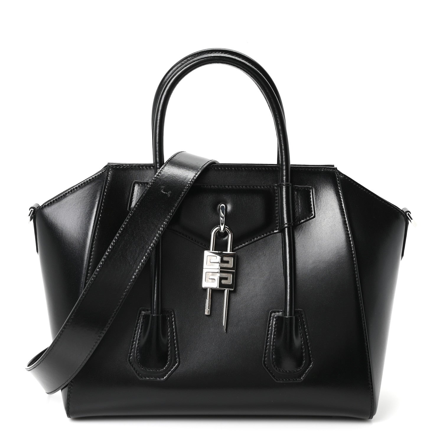 Givenchy Box Calfskin Small Lock Antigona Shoulder Bag  Black 1 of 9