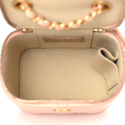 Chanel Lambskin Quilted Pearl Crush Mini Vanity Case With Chain Beige 5 of 9