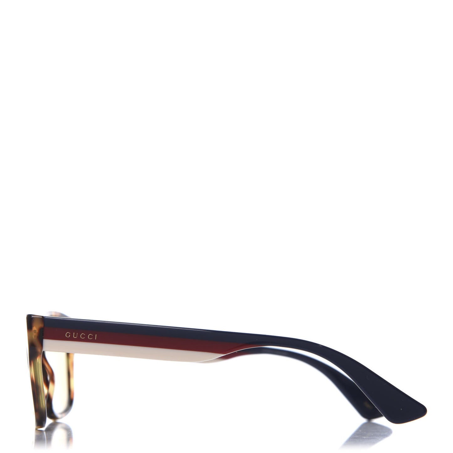Acetate Square Frame Web Sunglasses GG0341S Tortoise