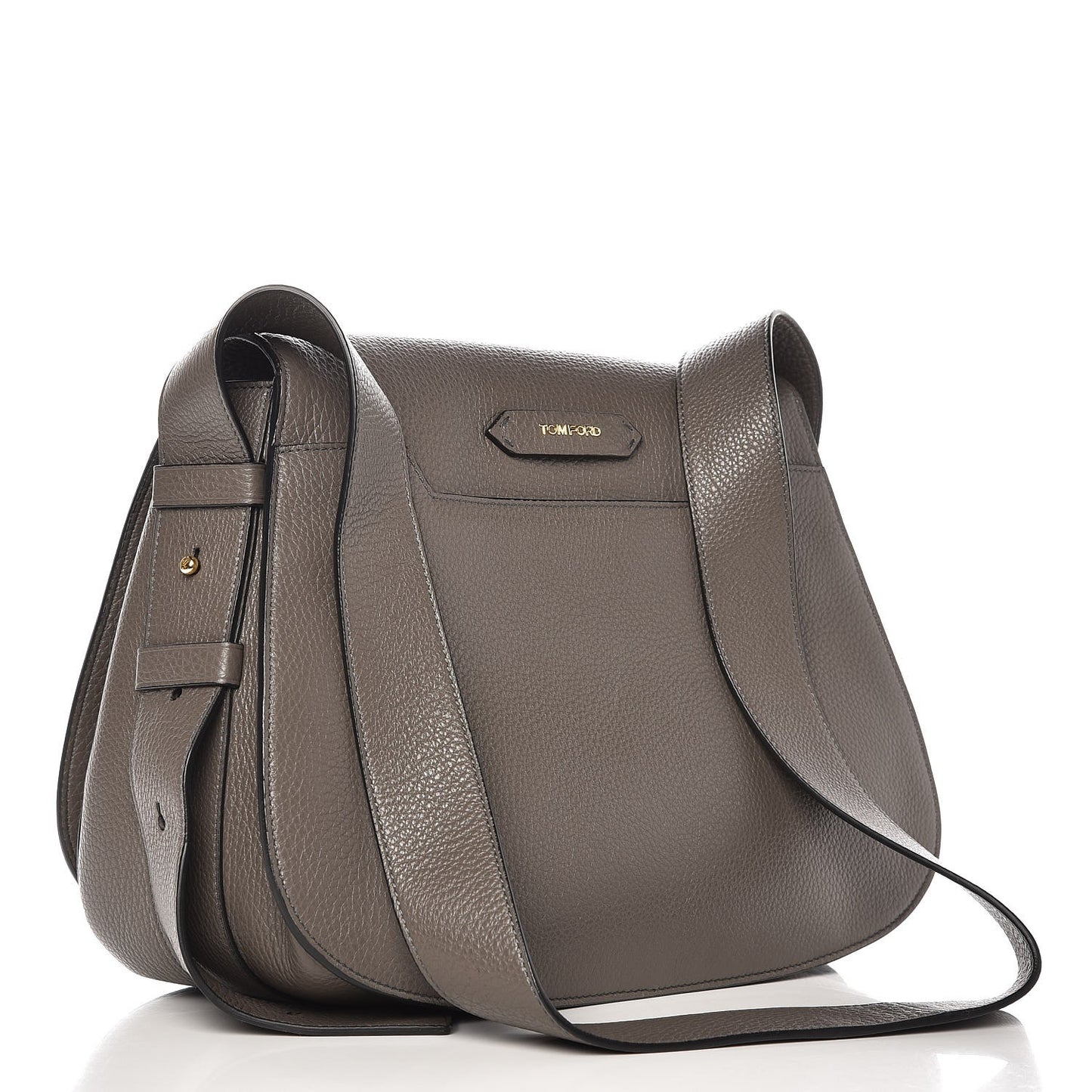 Grained Calfskin Soft Jennifer Saddle Bag Graphite