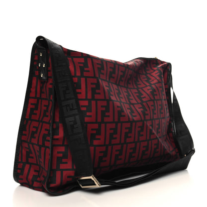 Fendi Zucca Messenger Bag Red Black 3 of 11