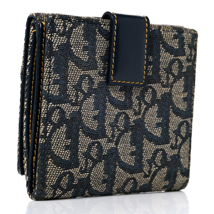 Christian Dior Monogram Compact Wallet Blue 3 of 18