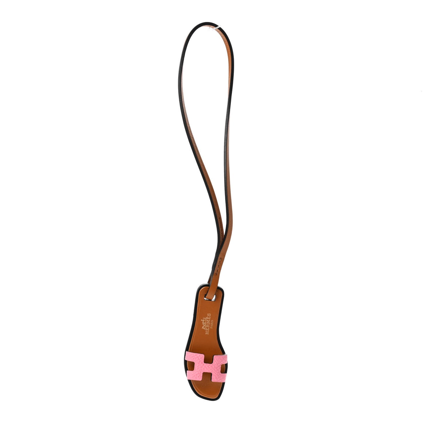 Epsom Butler Calfskin Hunter Oran Nano Bag Charm Rose Confetti Sable