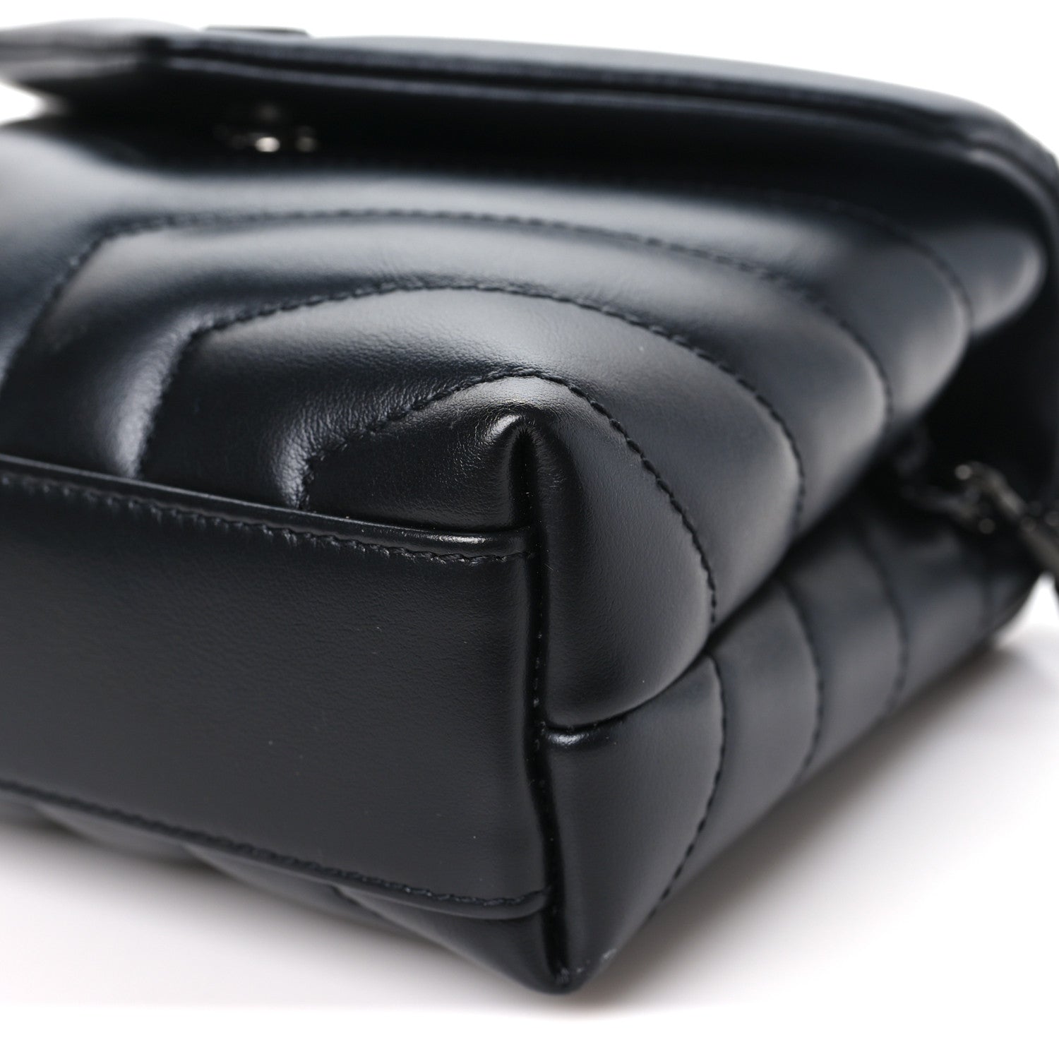 Saint Laurent Calfskin Y Quilted Monogram Monochrome Toy Loulou Crossbody Bag Black 10 of 11