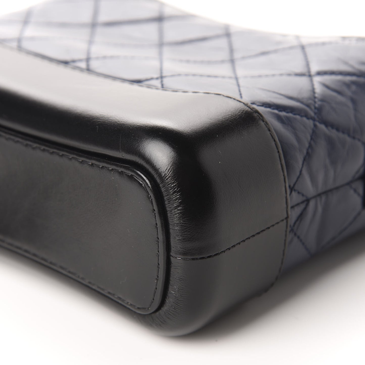 Aged Calfskin Quilted Small Gabrielle Hobo Navy Black