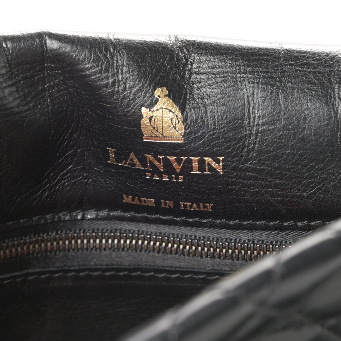 Lambskin Quilted Medium Happy Shoulder Bag Black