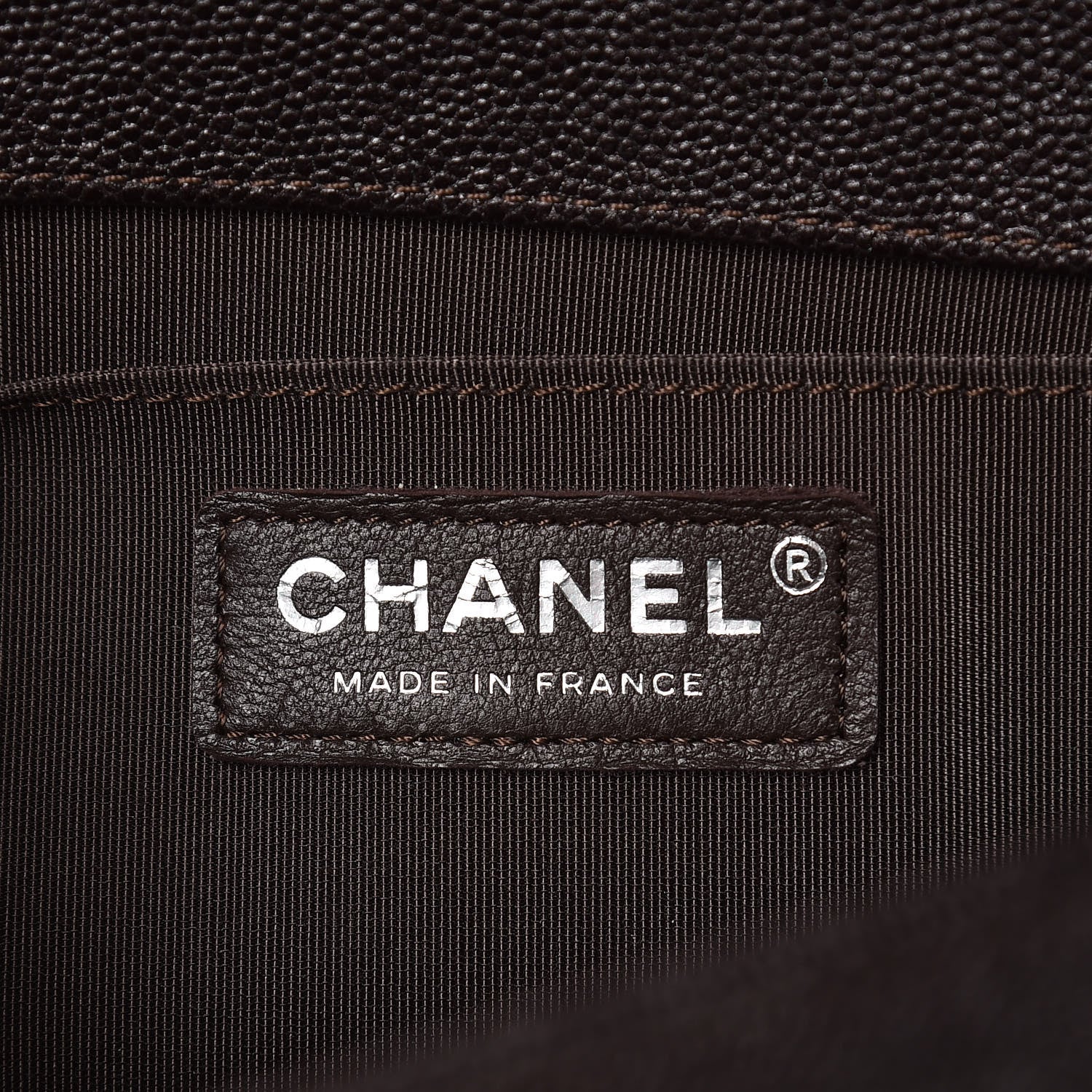 Chanel Caviar Chevron Quilted Medium Boy Flap Dark Brown 6 of 9