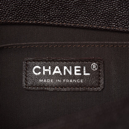 Chanel Caviar Chevron Quilted Medium Boy Flap Dark Brown 6 of 9