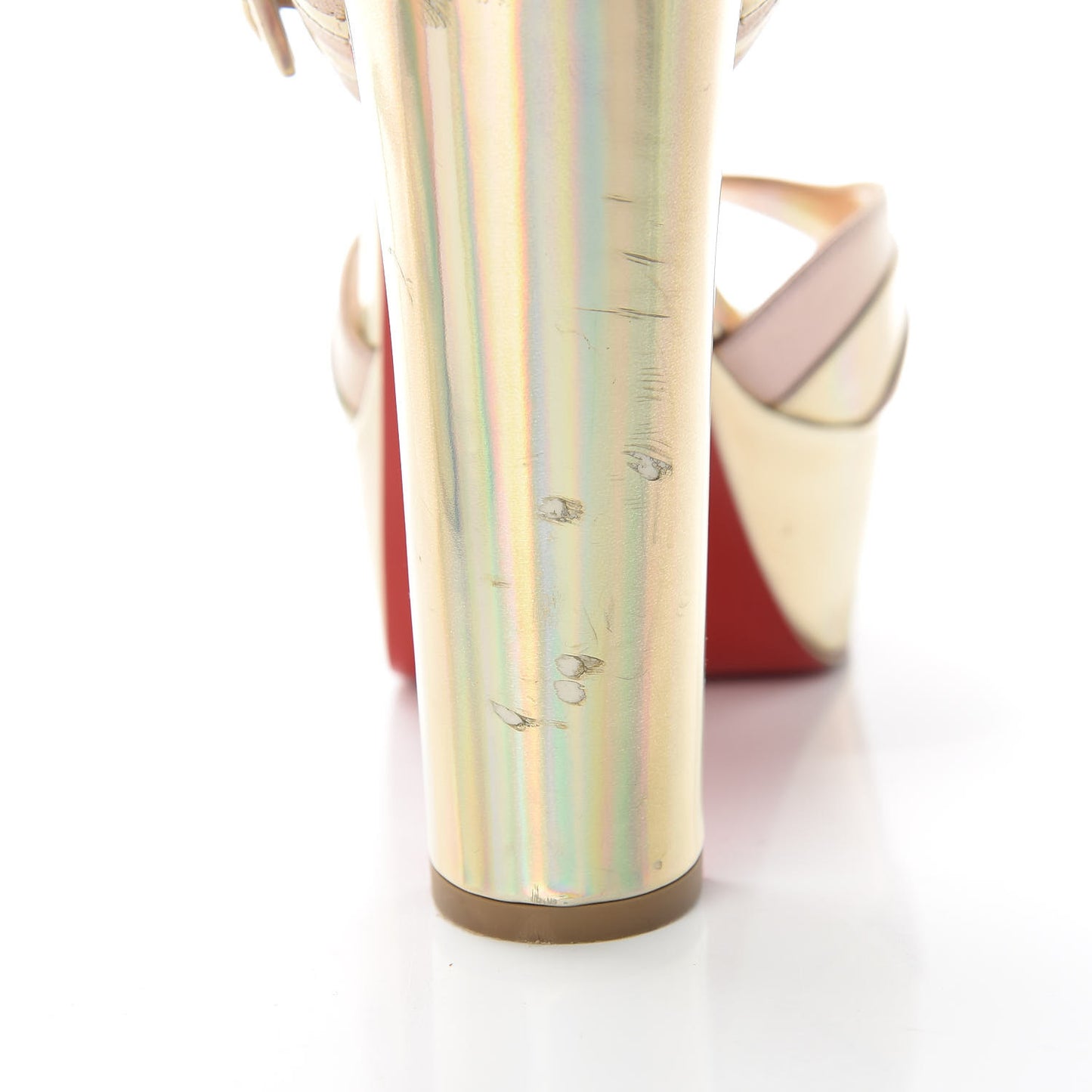 Specchio Nappa Laser Degratissimo 130 Platform Sandal 40.5 Platine Nude