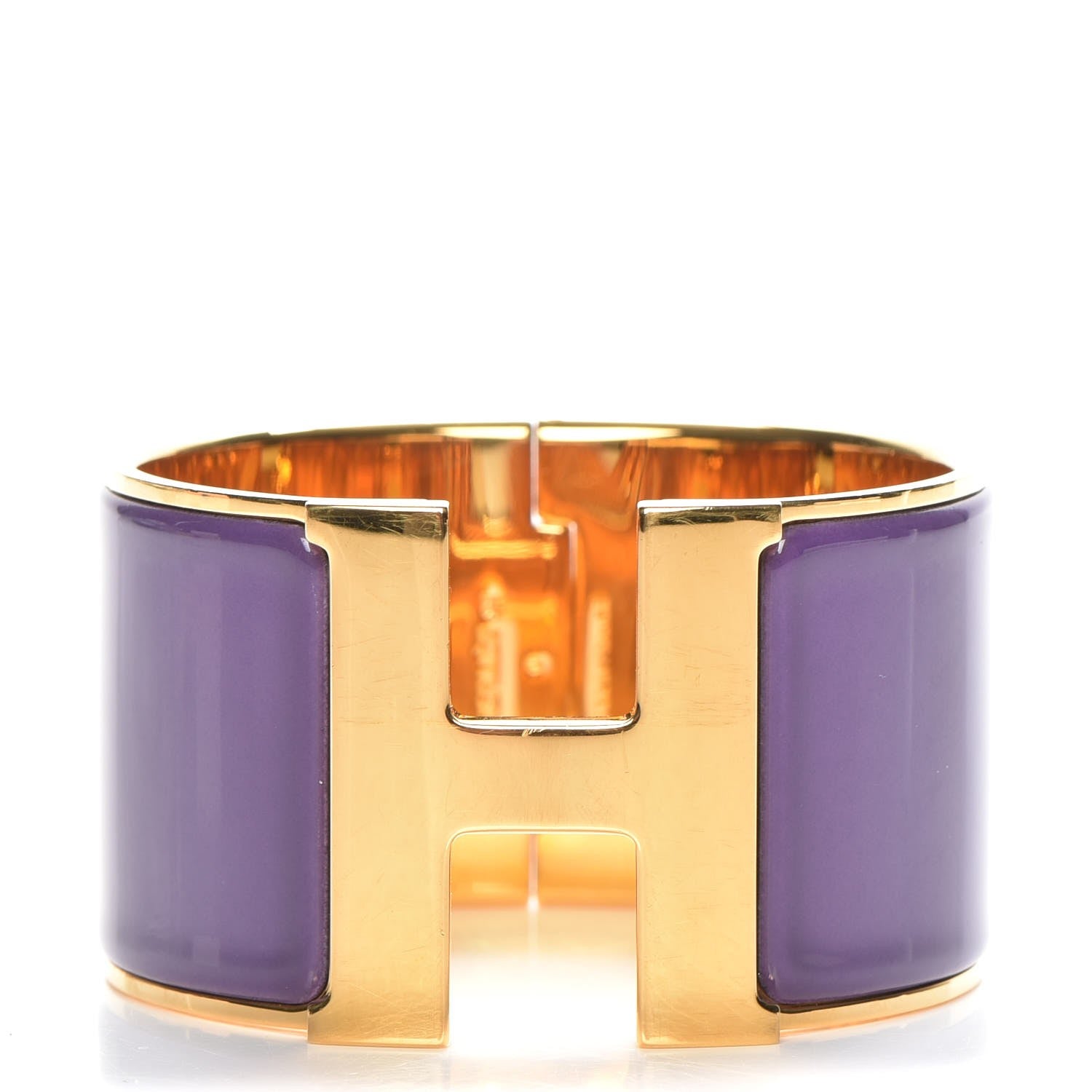 Hermes Enamel Extra Wide Clic Clac H Bracelet PM Pourpre 1 of 4