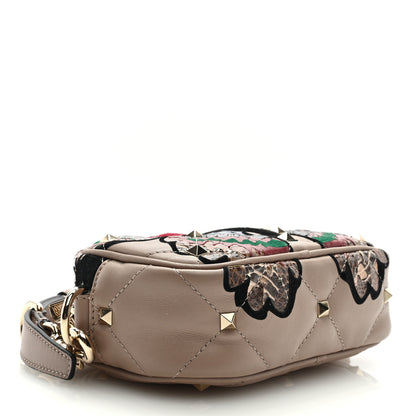 Valentino Garavani Calfskin Butterfly Embroidered Rockstud Camera Crossbody Bag Poudre 4 of 8