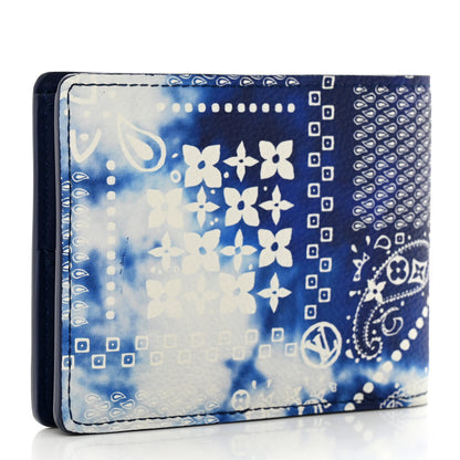 Louis Vuitton Cowhide Monogram Bandana Slender Wallet Blue 3 of 8
