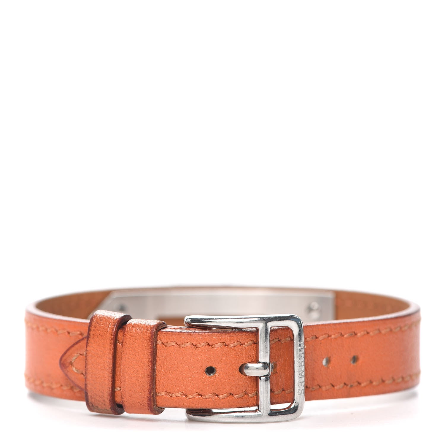 Hermes Stainless Steel Swift 20mm Kelly Cadena Quartz Watch Orange 2 of 5